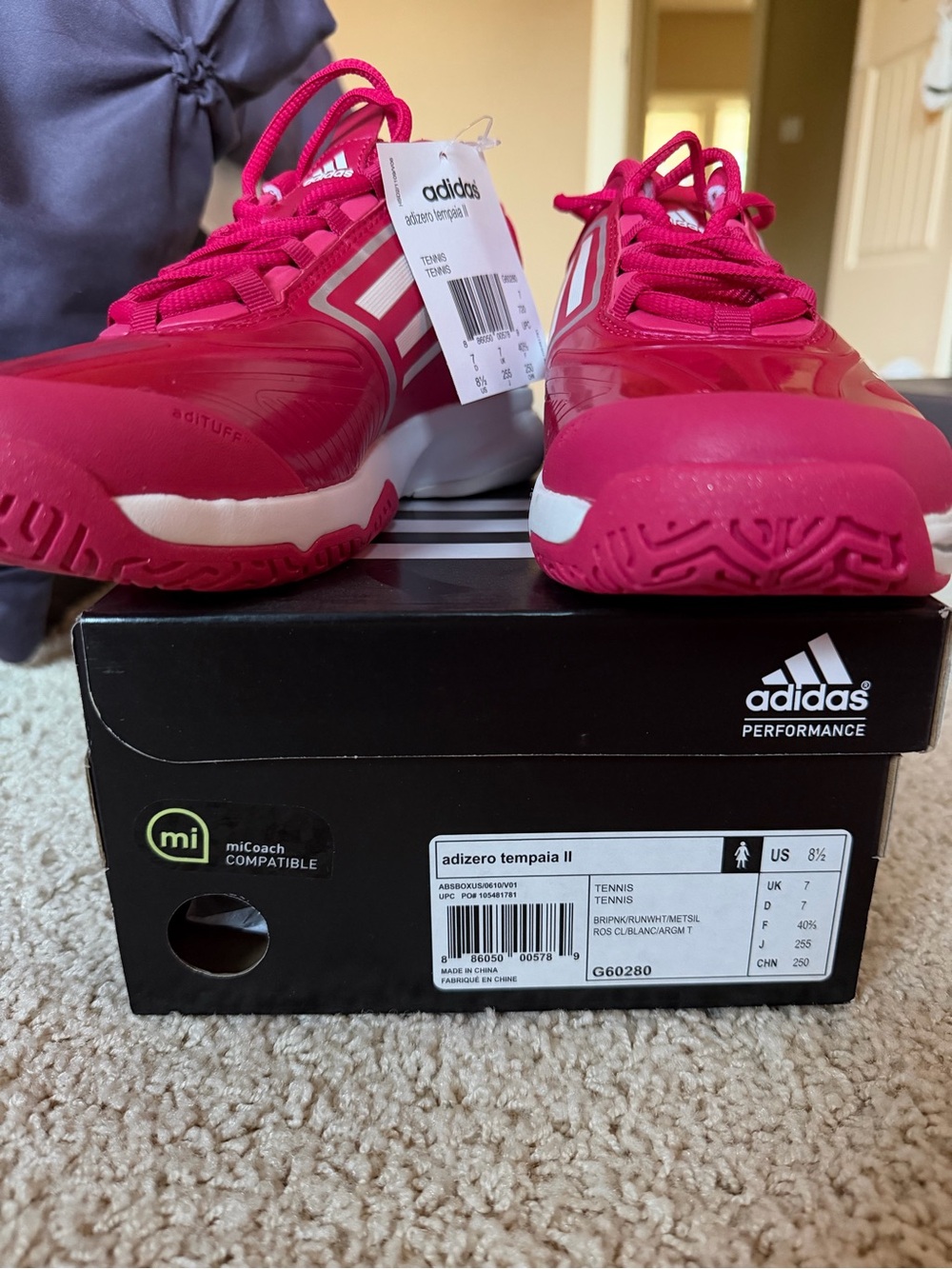 adidas Bright Pink Women's Tennis Shoes